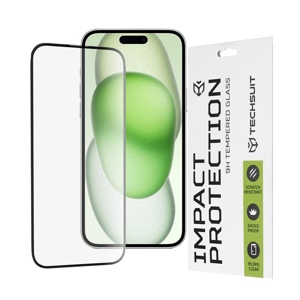 Techsuit 111D Celoplošné sklo iPhone 15 Plus iPhone 16 Plus Black - náhled 1