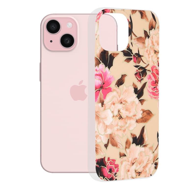 Techsuit Marble Series iPhone 15 Mary Berry Nude - náhled 1