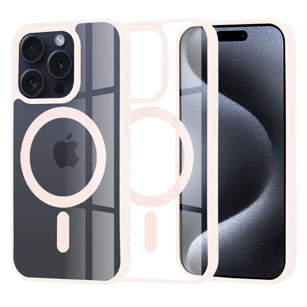 Techsuit MagSafe Pro iPhone 15 Pro Nude růžová - náhled 1