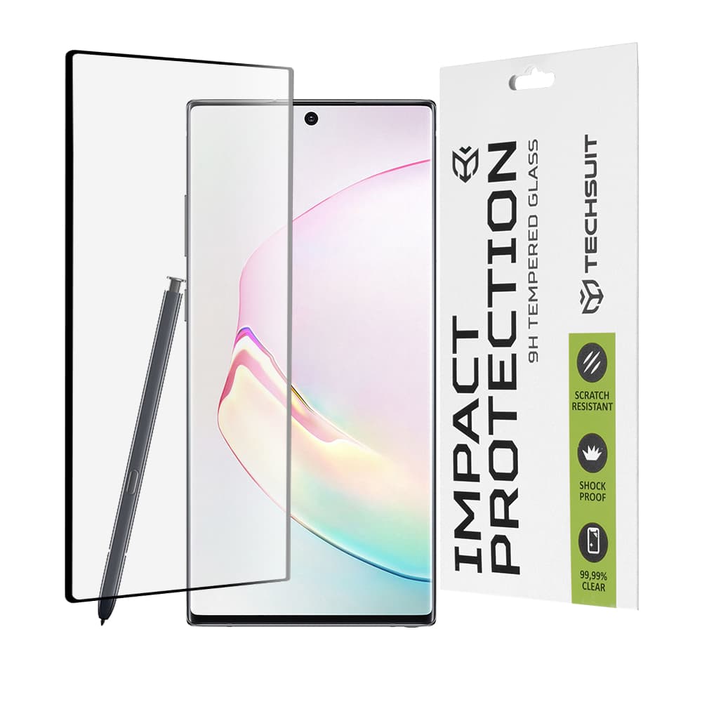 Techsuit 111D Celoplošné lepené sklo 3D Samsung Note 10 Black - náhled 1