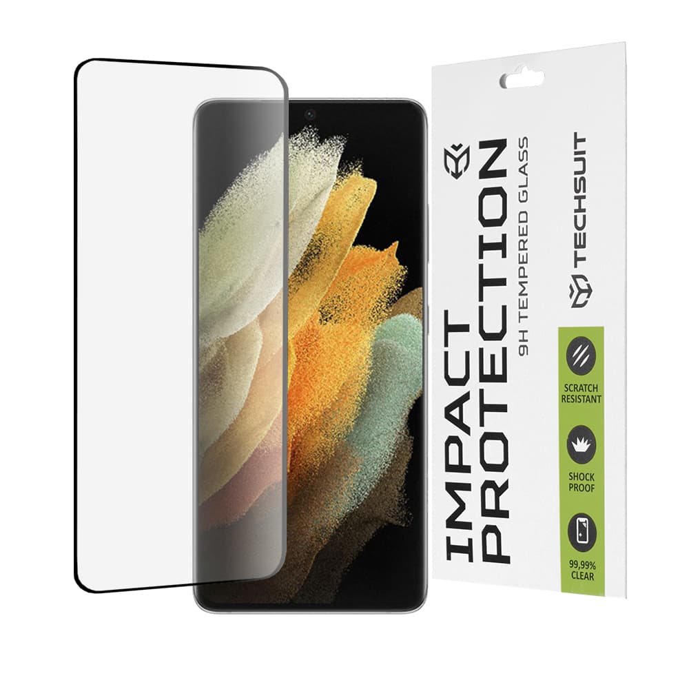 Techsuit 111D Celoplošné 3D sklo Samsung Galaxy S21 Ultra 5G Black - náhled 1