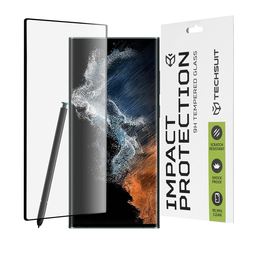 Techsuit 111D 3D celoplošné sklo Samsung Galaxy S22 Ultra 5G Black - náhled 1