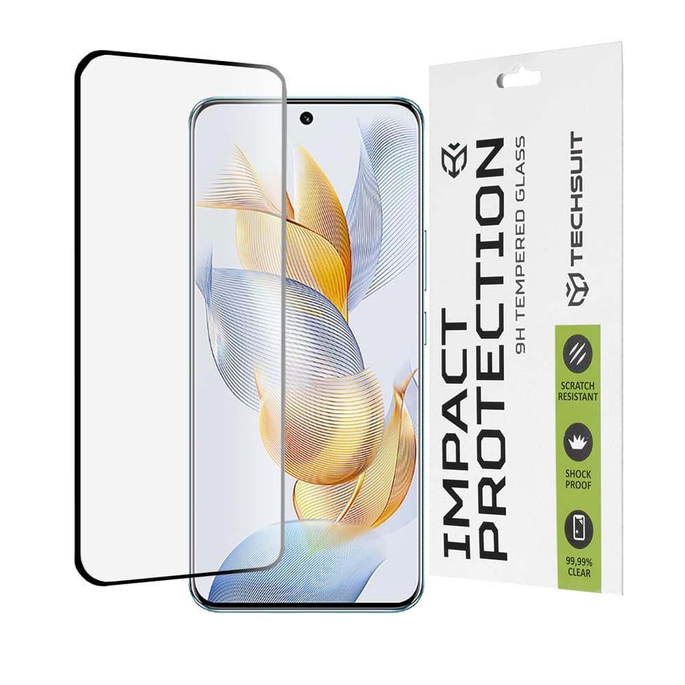 Techsuit 111D Celoplošné 3D zakřivené sklo Honor 90 Black - náhled 1
