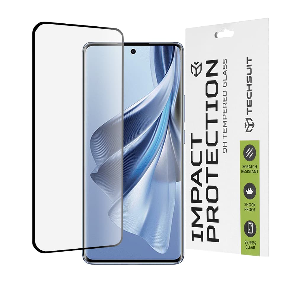 Techsuit 111D Celoplošné sklo 3D zakřivené Oppo Reno10 Black - náhled 1