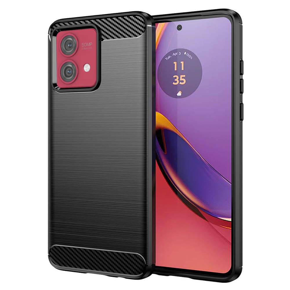Techsuit Karbon Silikon Motorola Moto G84 Černý - náhled 1