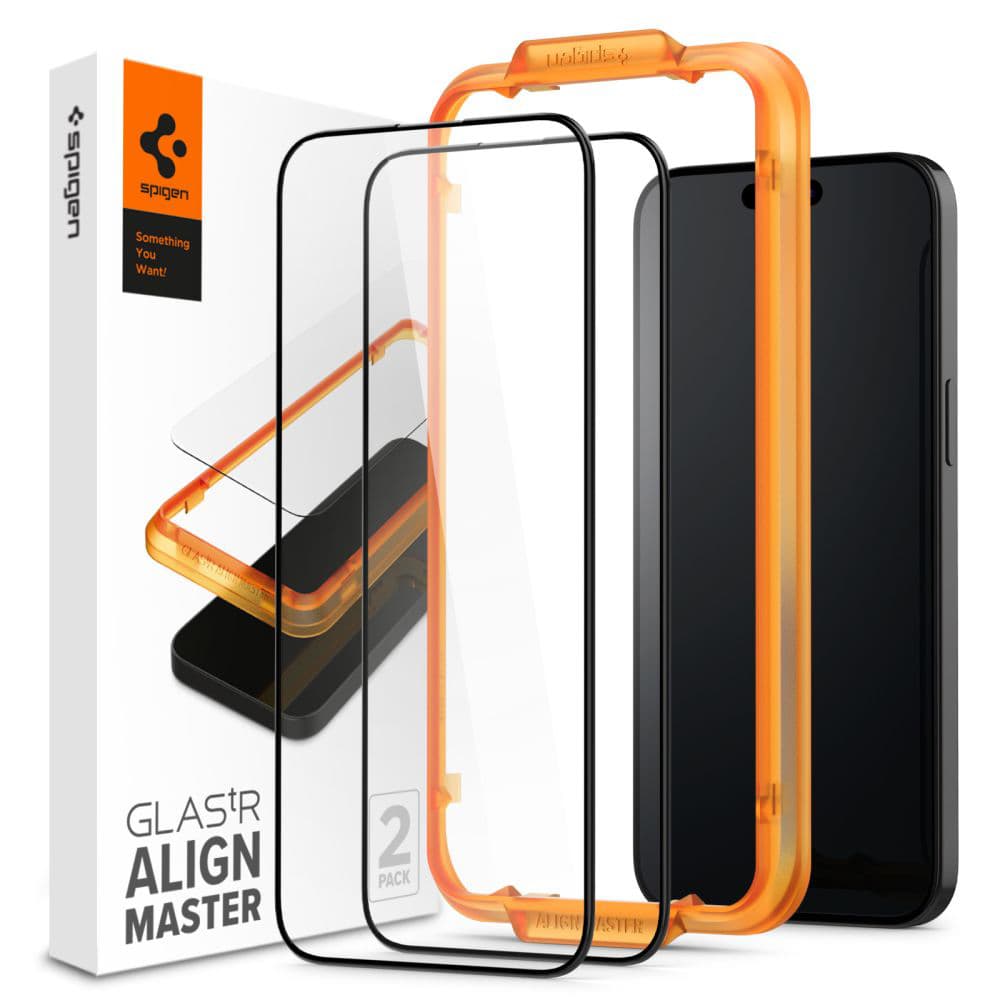 Spigen Glas.tR Align Master 2 balení iPhone 15 Plus Černá - náhled 1