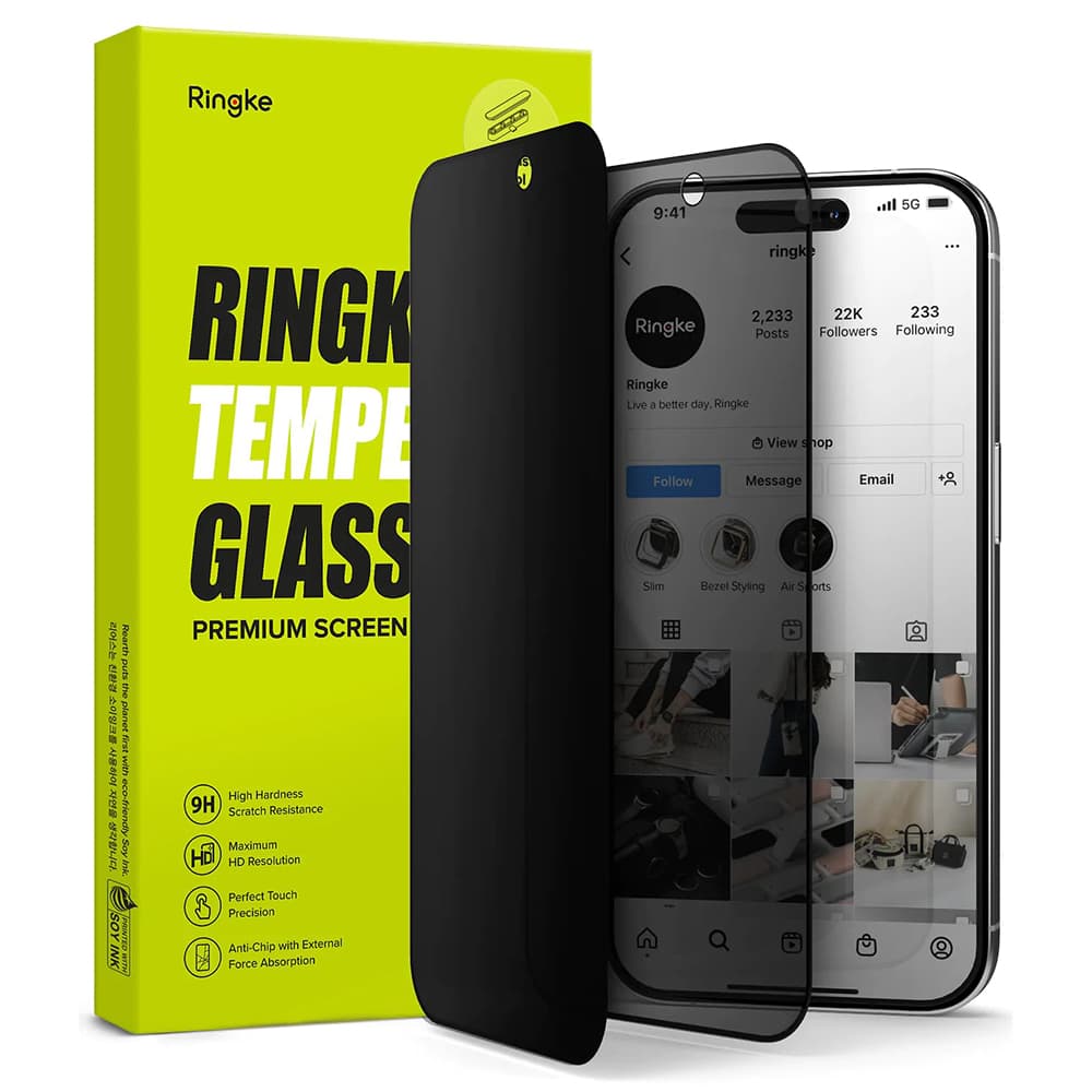 Ringke Tvrzené sklo iPhone 15 Pro Soukromí - náhled 1