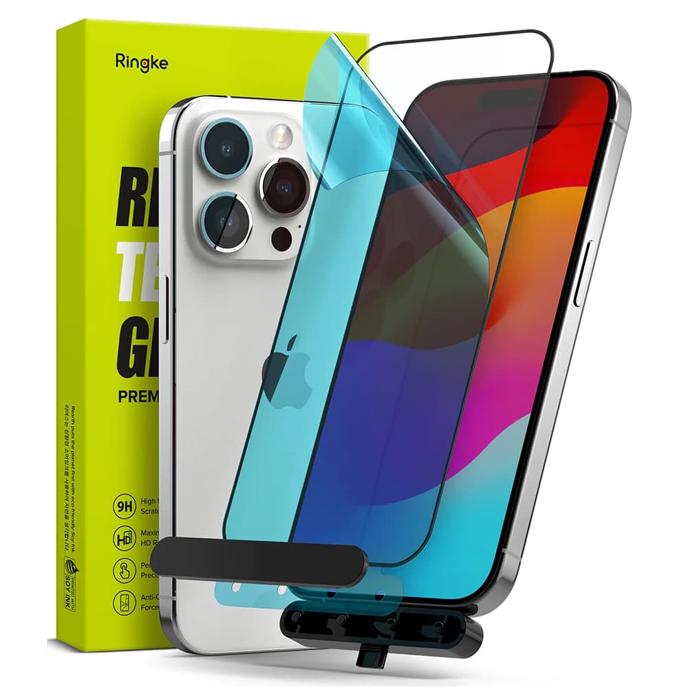 Ringke Tvrzené sklo iPhone 15 Pro Max Black - náhled 1