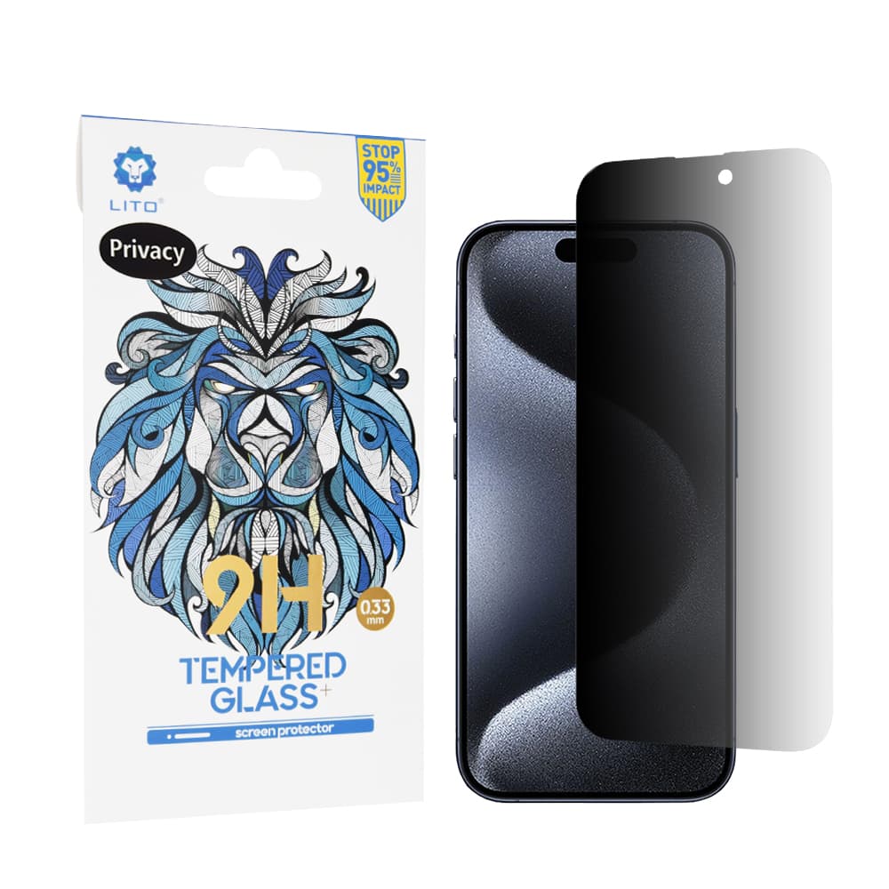 Lito 2.5D Klasické sklo iPhone 15 Pro Privátní - náhled 1