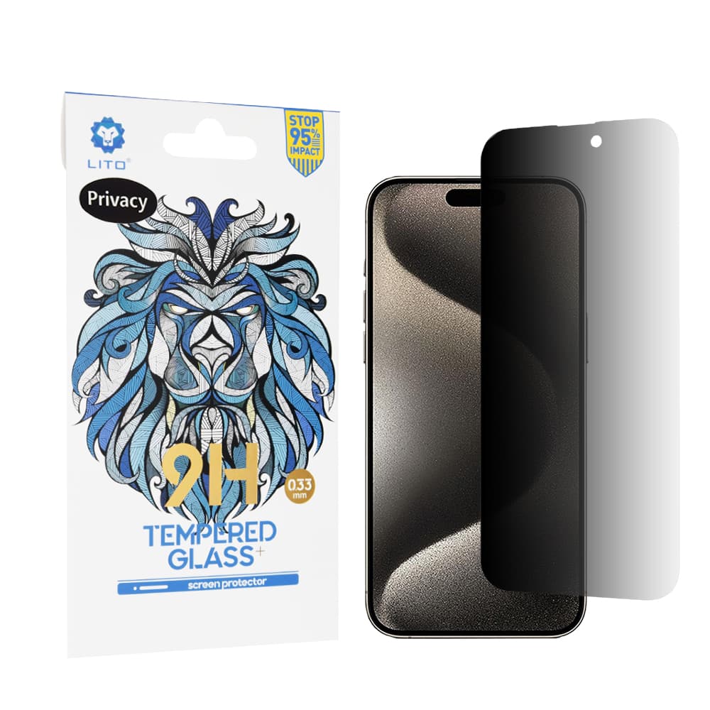 Lito 2.5D Klasické Sklo iPhone 15 Pro Max Soukromé - náhled 1