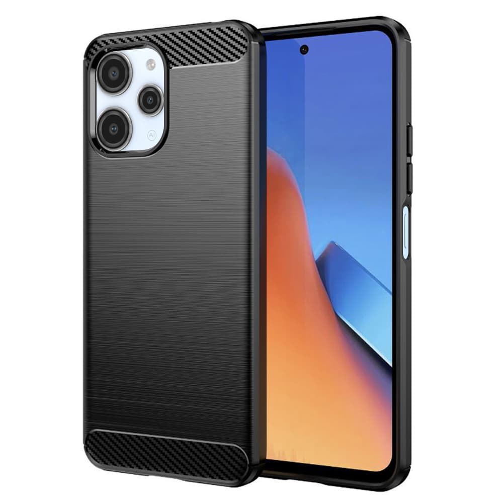 Techsuit Karbon Silikon Kryt Xiaomi Redmi 12 4G 12 5G Černý - náhled 1