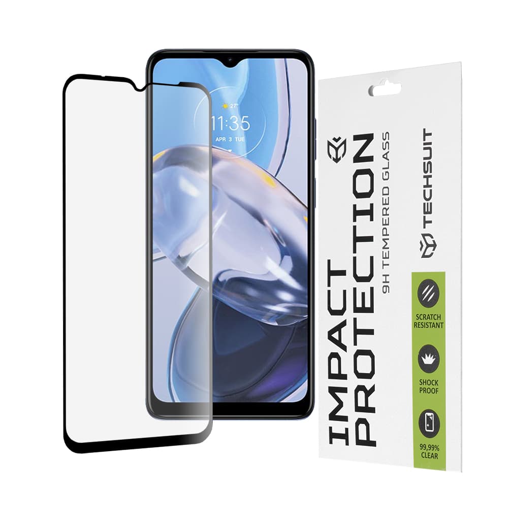 Techsuit 111D Celoplošné sklo Motorola Moto E22 E22i E13 Black - náhled 1