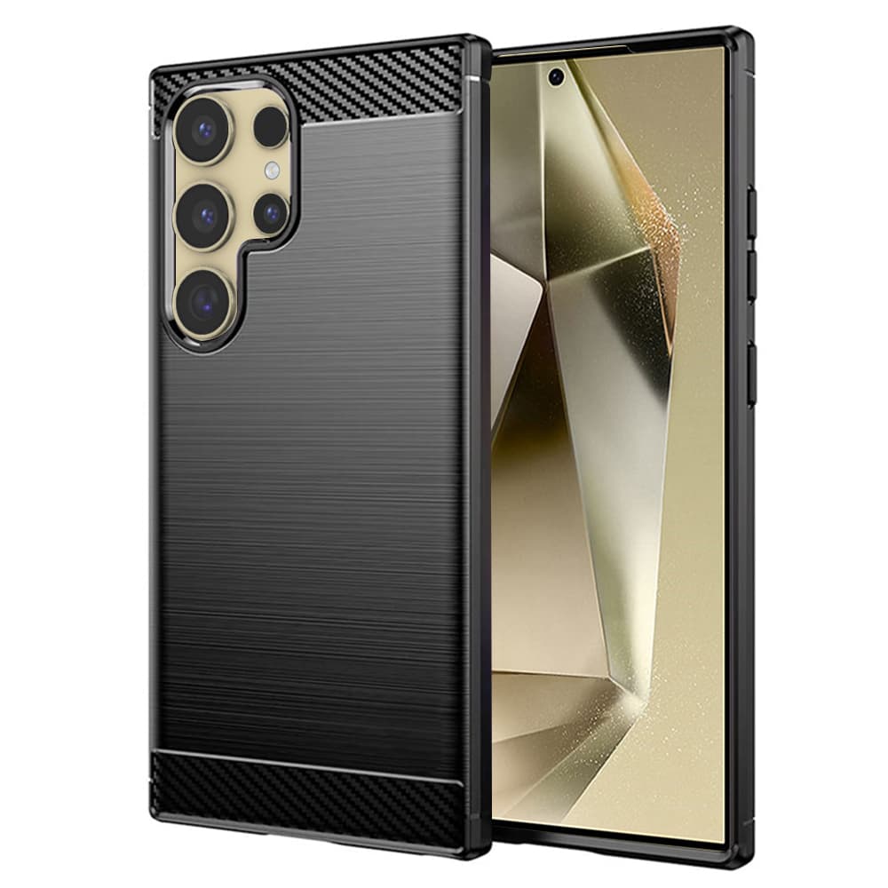 Techsuit Karbon Silikon Samsung Galaxy S24 Ultra Černý - náhled 1