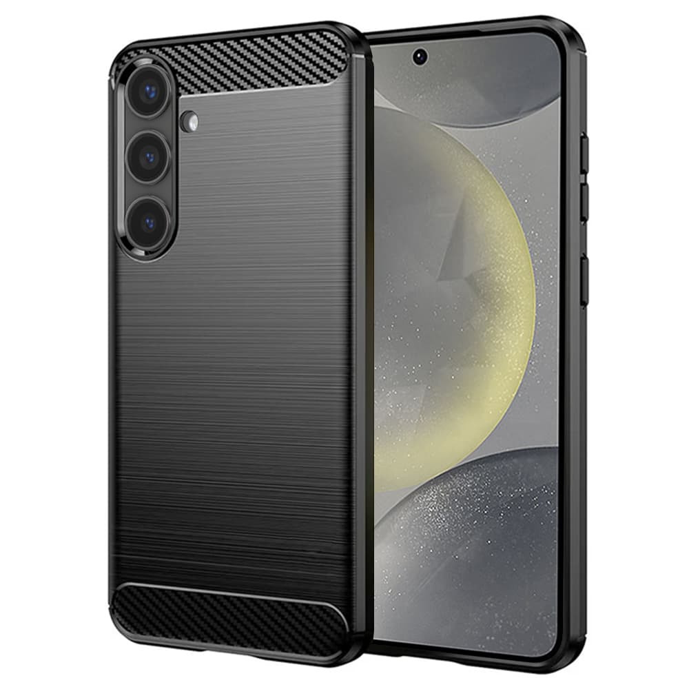 Techsuit Karbon Silikon Samsung Galaxy S24 Černý - náhled 1