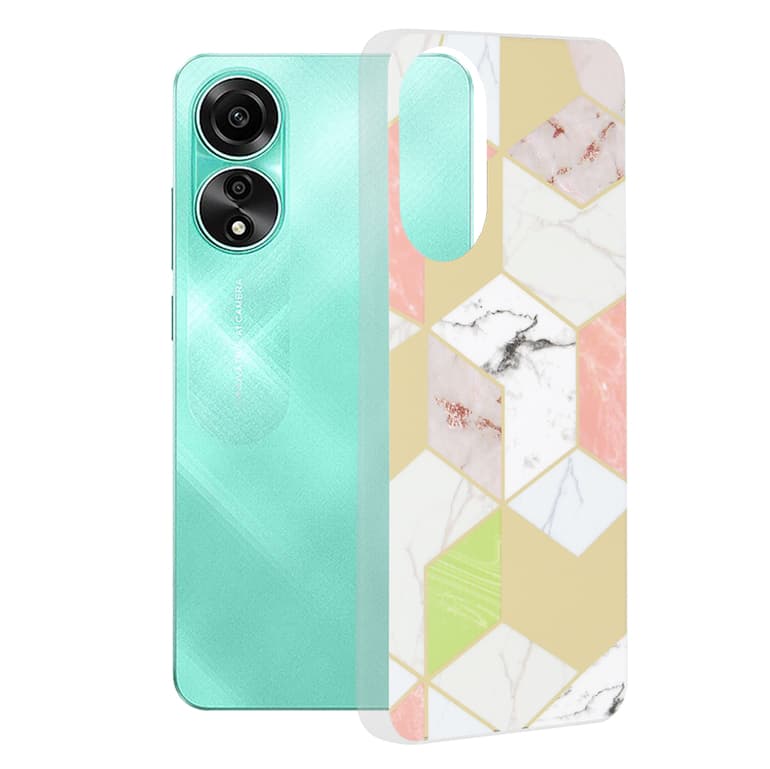 Techsuit Mramorová série Oppo A78 4G Fialový hex - náhled 1