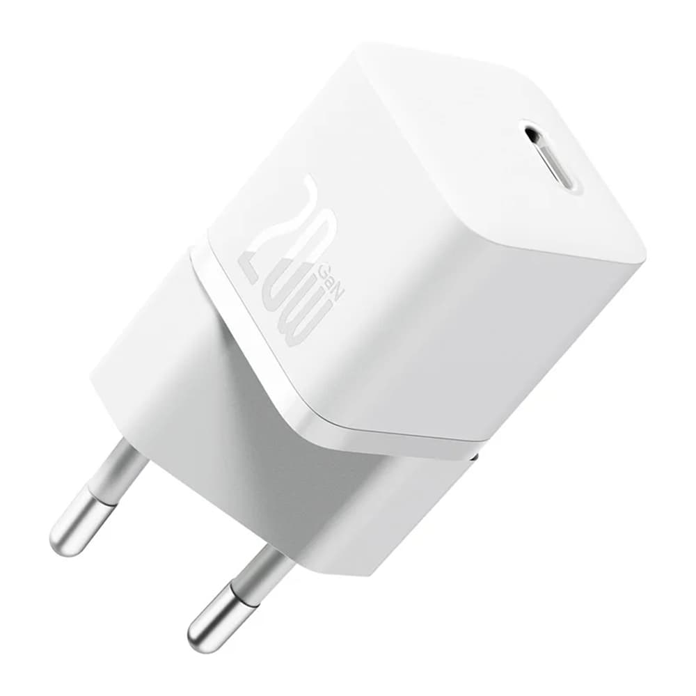 Baseus Nástěnná nabíječka GaN Type-C Rychlé nabíjení 20W Bílá - náhled 1