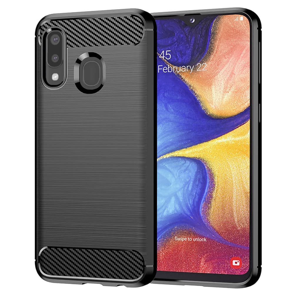 Techsuit Karbon Silikon Samsung Galaxy A20e Černý - náhled 1