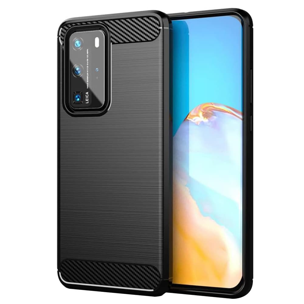 Techsuit Karbon Silikon Huawei P40 Pro Černý - náhled 1
