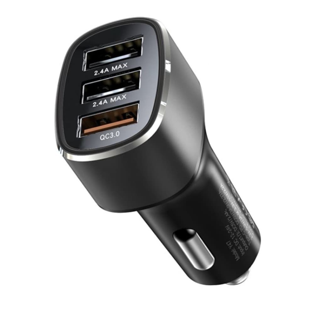 Yesido Nabíječka do auta Y46 3x USB 2.4A QC3.0 Fast Charging 42W Black - náhled 1