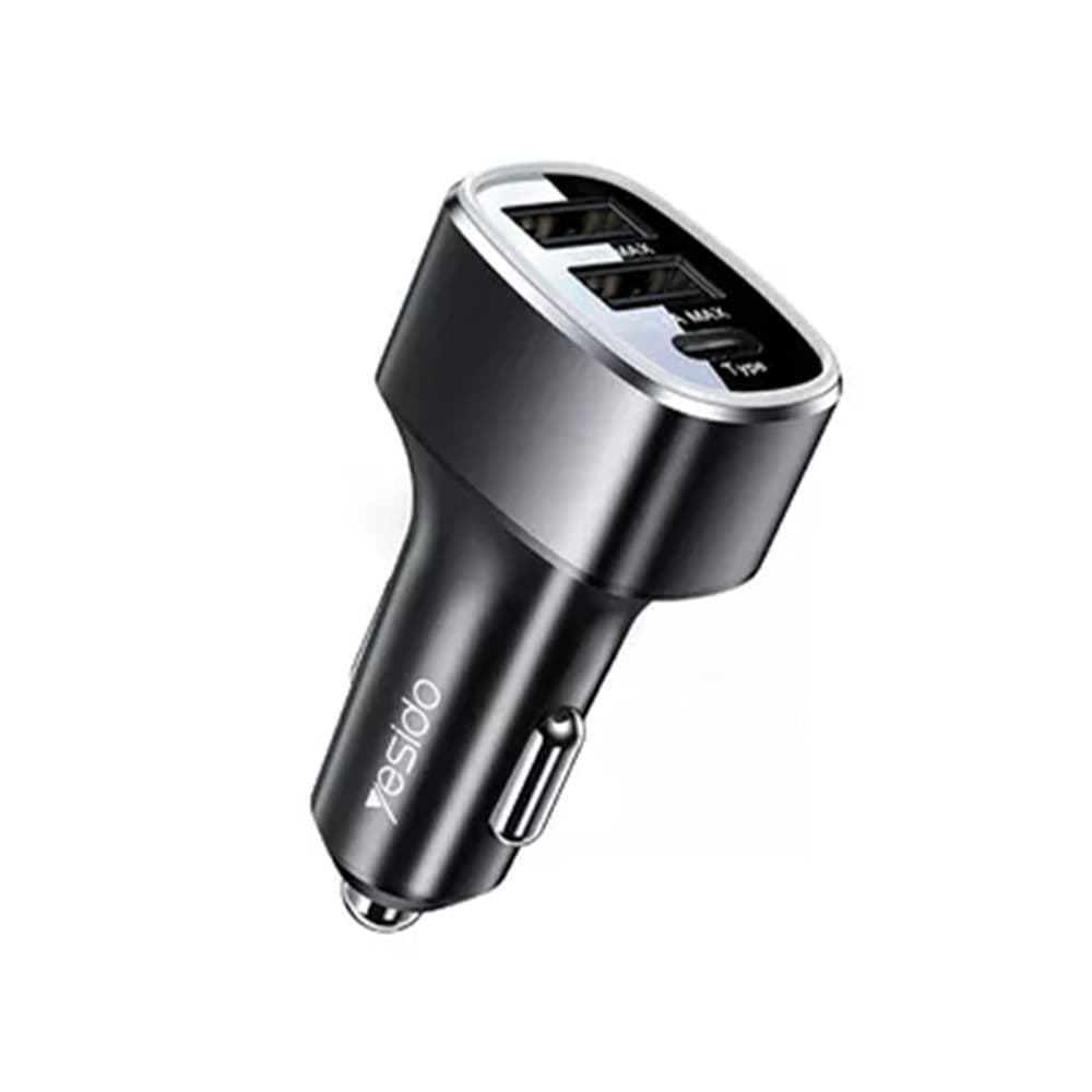 Yesido Autonabíječka Y47 Duální USB Type-C Rychlé 49W Černá
