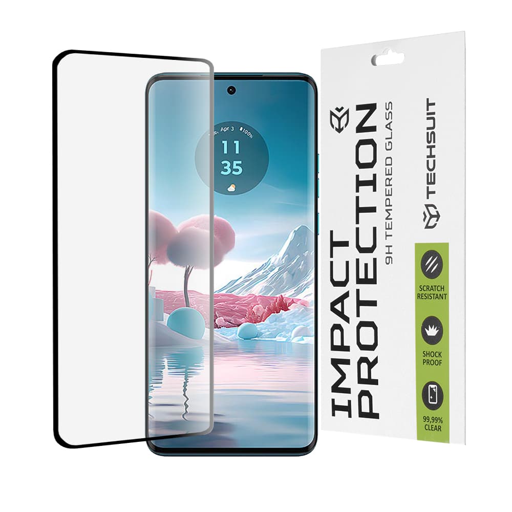 Techsuit 111D Celoplošné lepené sklo 3D Motorola Edge 40 Neo Black - náhled 1
