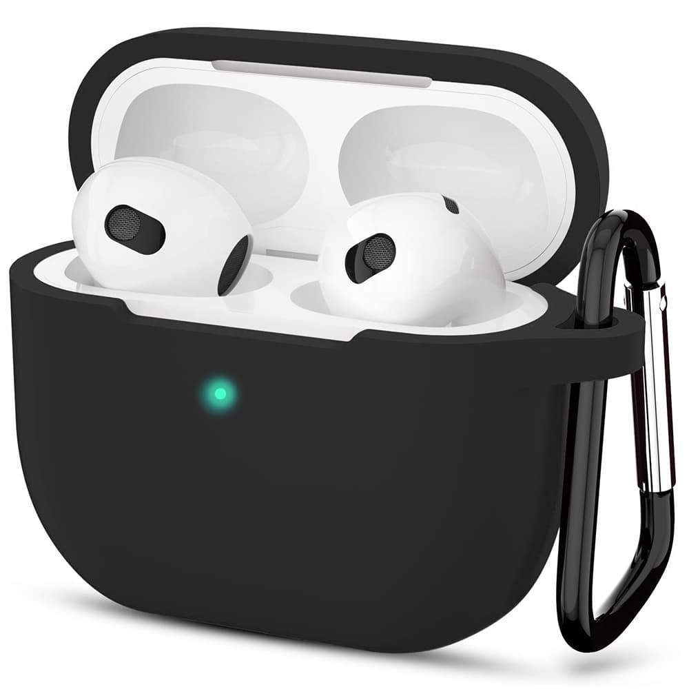 Techsuit Silikonové pouzdro pro Apple AirPods 3 Hladké ultratenké Černé - náhled 1