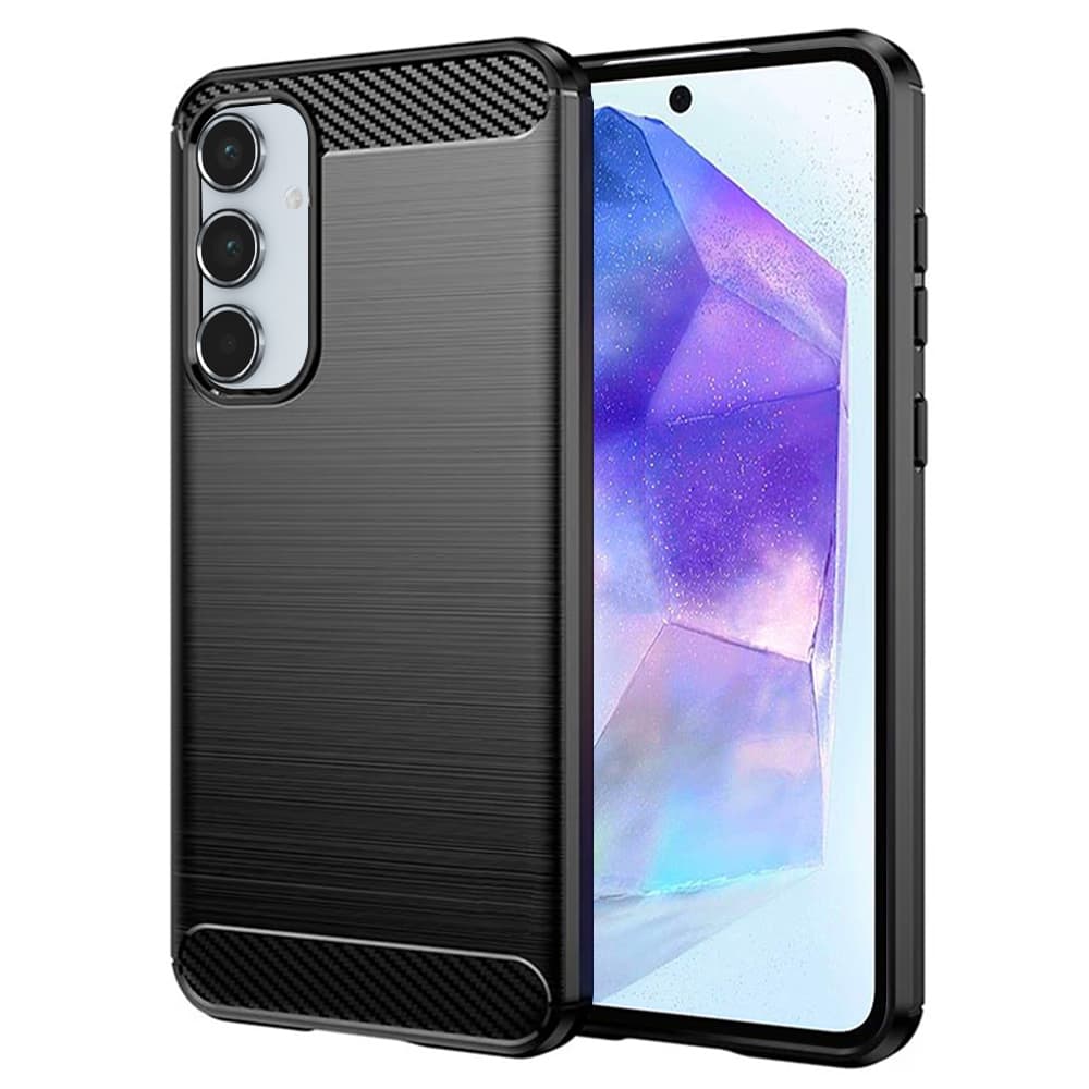 Techsuit Karbon Silikon Samsung Galaxy A55 5G Černý - náhled 1
