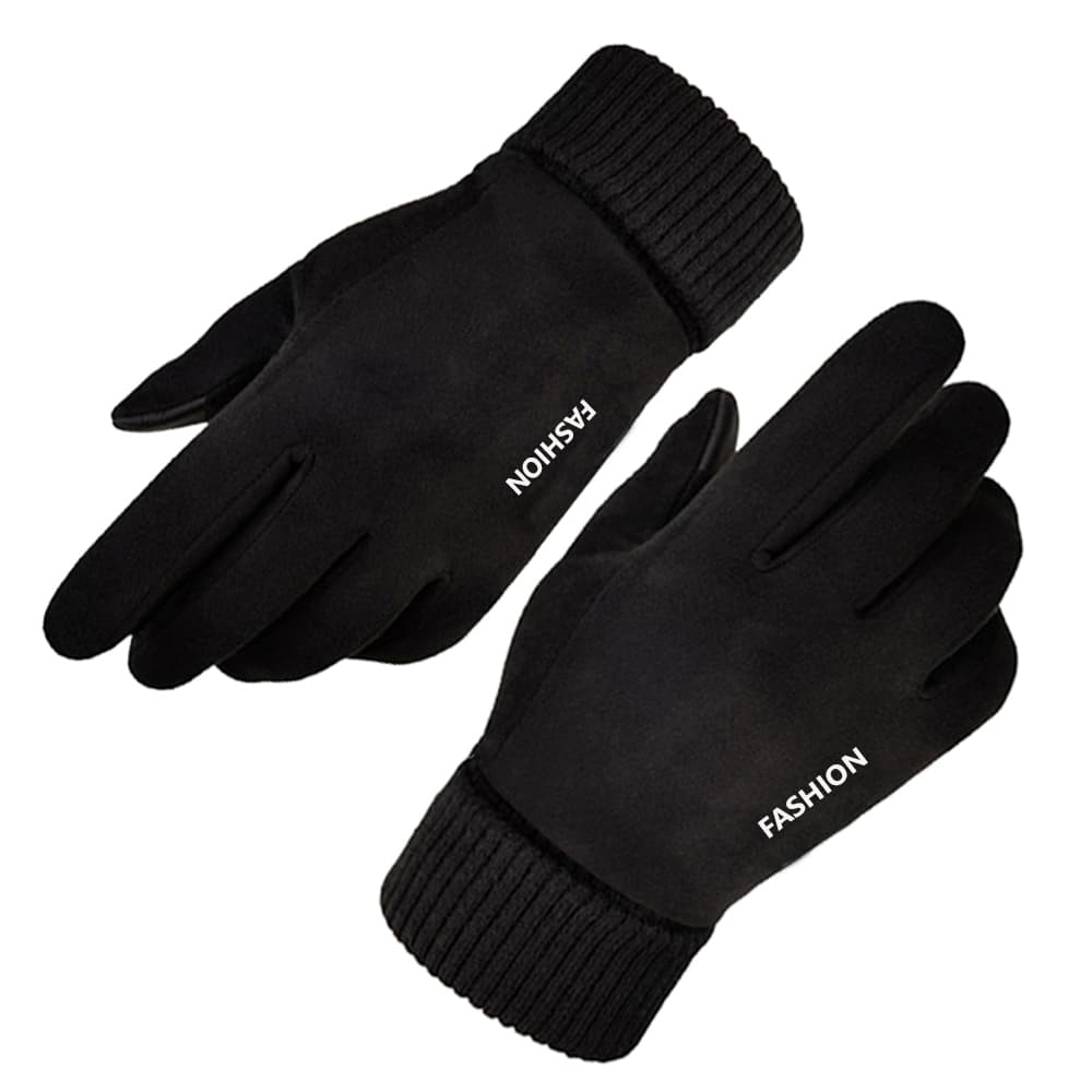 Techsuit Dotykové rukavice ST0010 semiš PU kůže plyš černé - náhled 1
