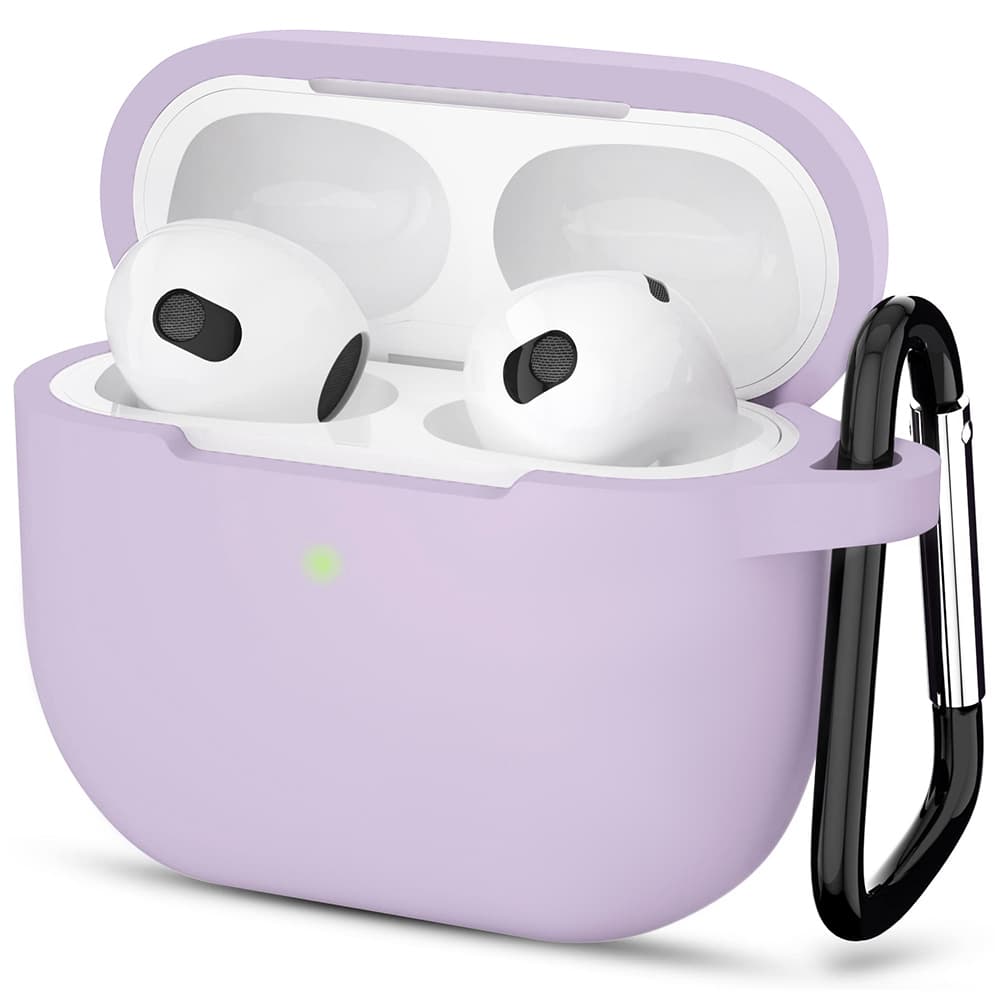 Techsuit Silikonové pouzdro pro Apple AirPods 3 Hladké ultratenké Fialové - náhled 1