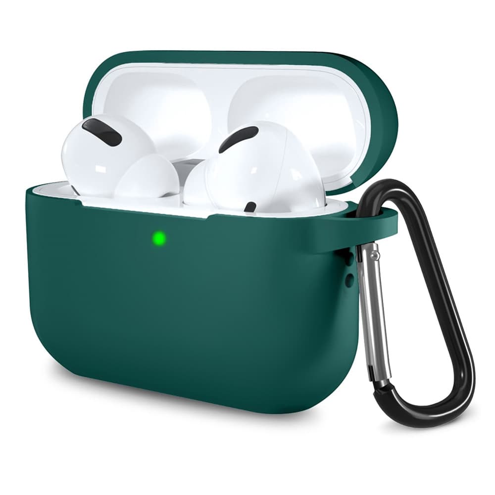 Techsuit Silikonové pouzdro pro AirPods Pro 1 2 Tmavě zelené - náhled 1