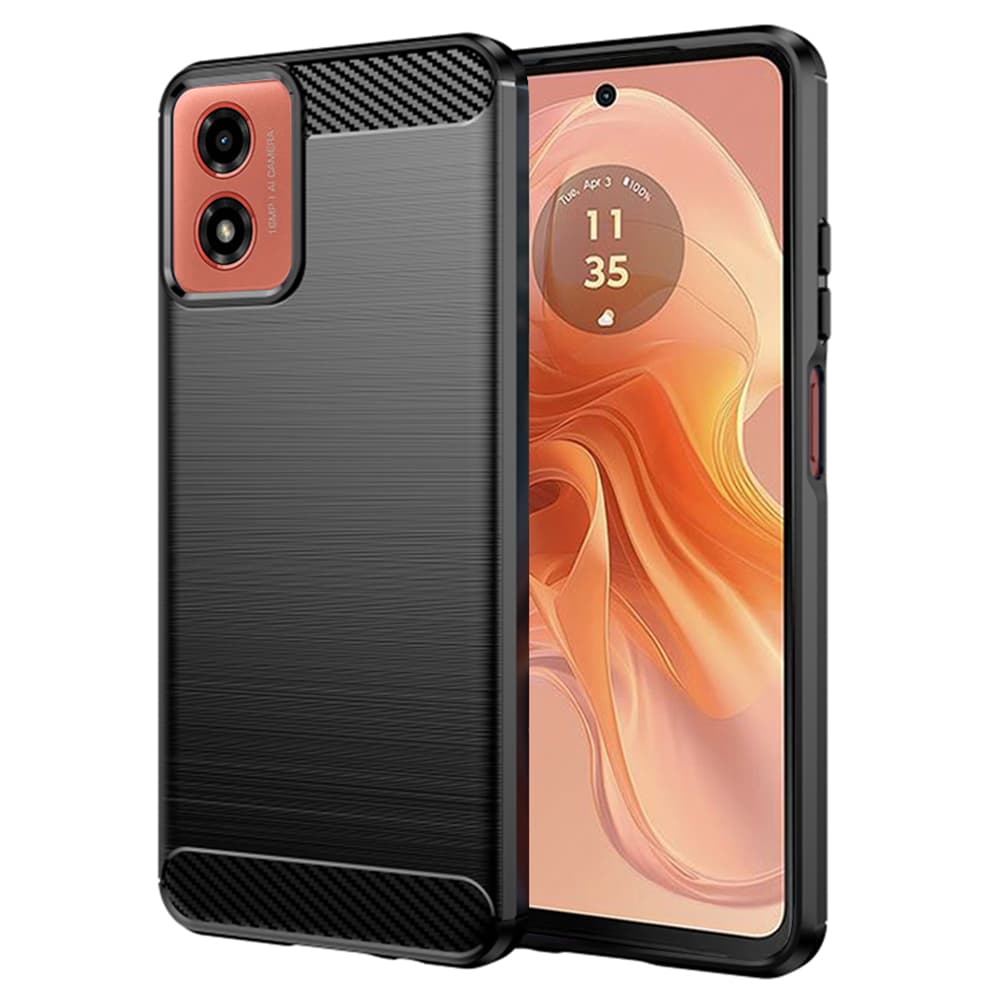 Techsuit Karbon Silikon Kryt Motorola G04 G04s G24 G24 Power E14 Černý - náhled 1
