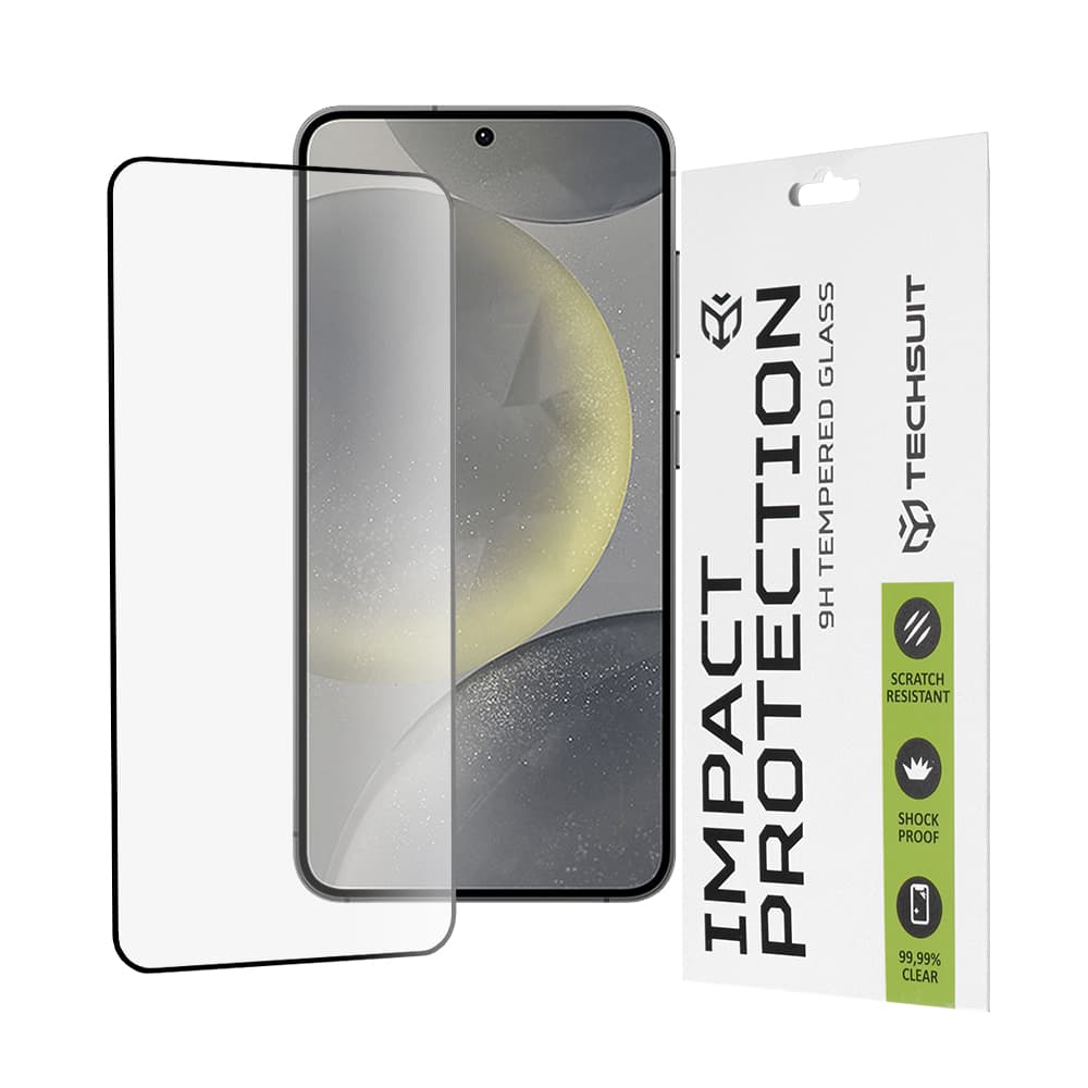 Techsuit 111D Celoplošné Celolepicí Sklo Samsung Galaxy S24 S25 Černé - náhled 1