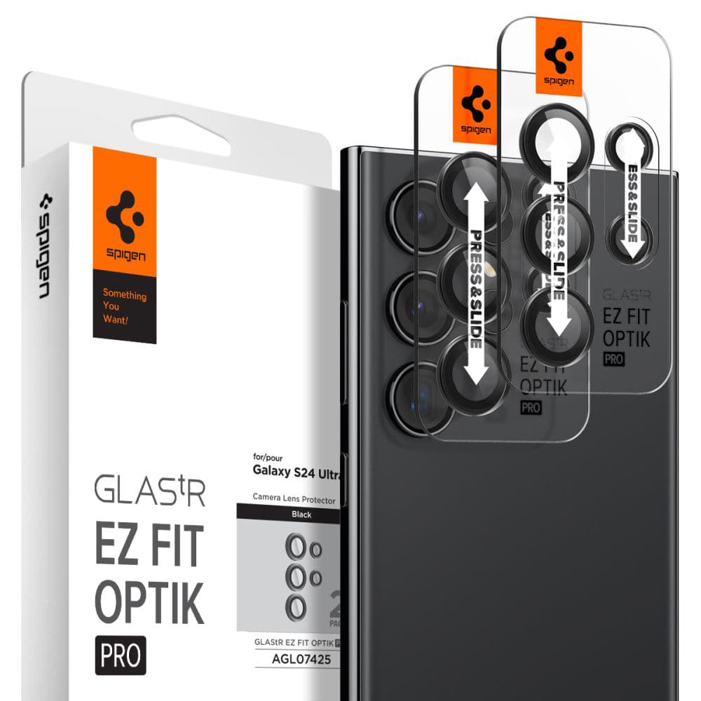 Spigen Optik.tR EZ Fit Pro Sklo kamery Samsung S24 Ultra Černá 2ks - náhled 1