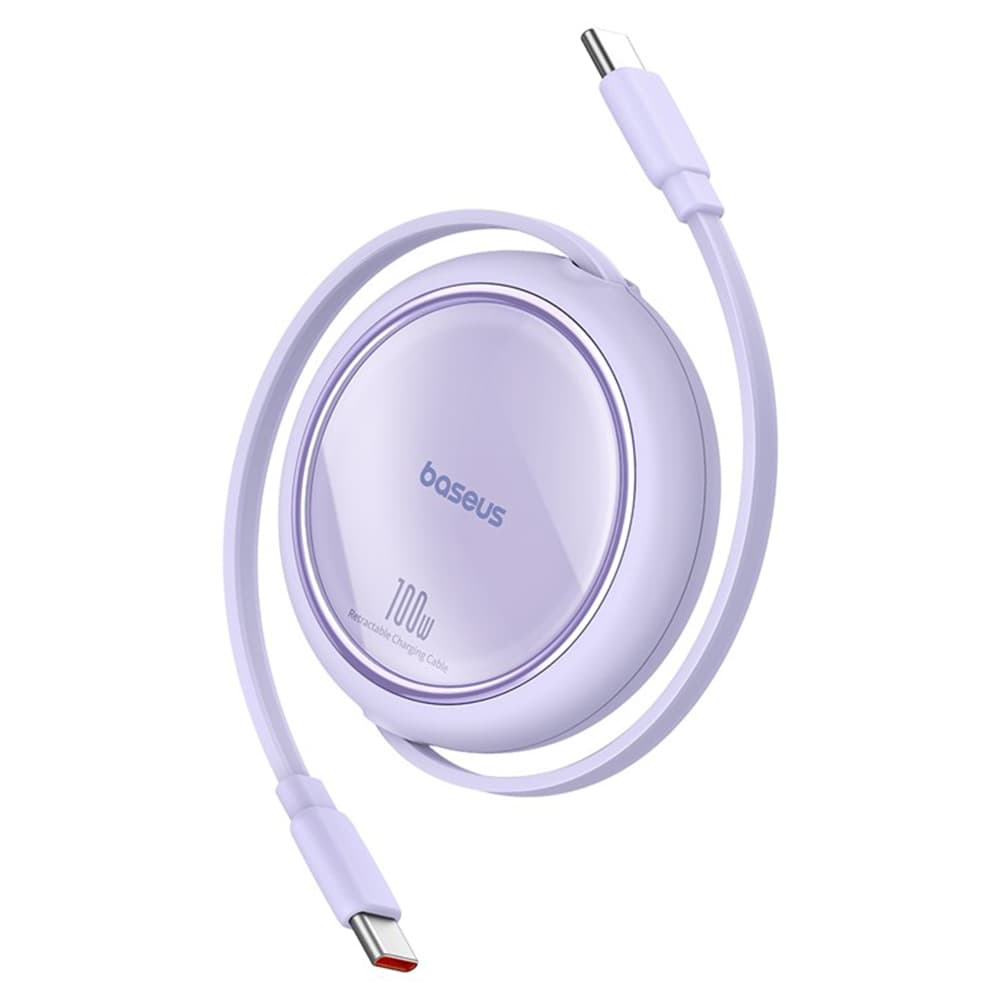 Baseus Free2Draw Mini kabel Typ-C 100W 1m Zatahovací Nebula Purple - náhled 1