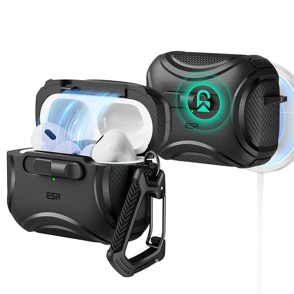 ESR Cyber Magnetické Zamykací Pouzdro HaloLock Apple AirPods Pro 1 2 Black