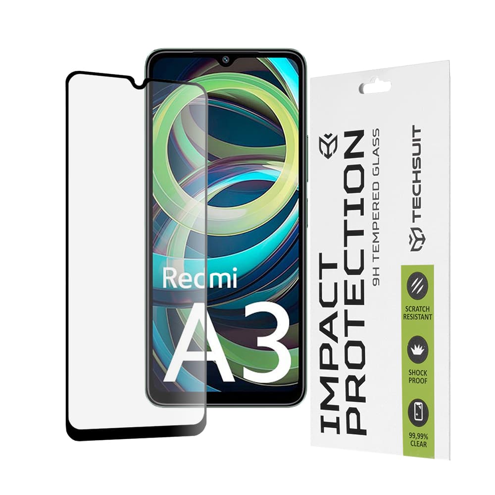 Techsuit Celolepicí sklo Xiaomi Redmi A3 Redmi A3x Černé - náhled 1