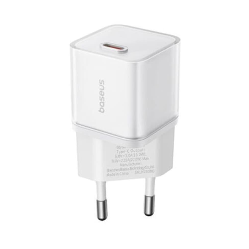 Baseus Nástěnná nabíječka GaN5S Type-C 20W White - náhled 1