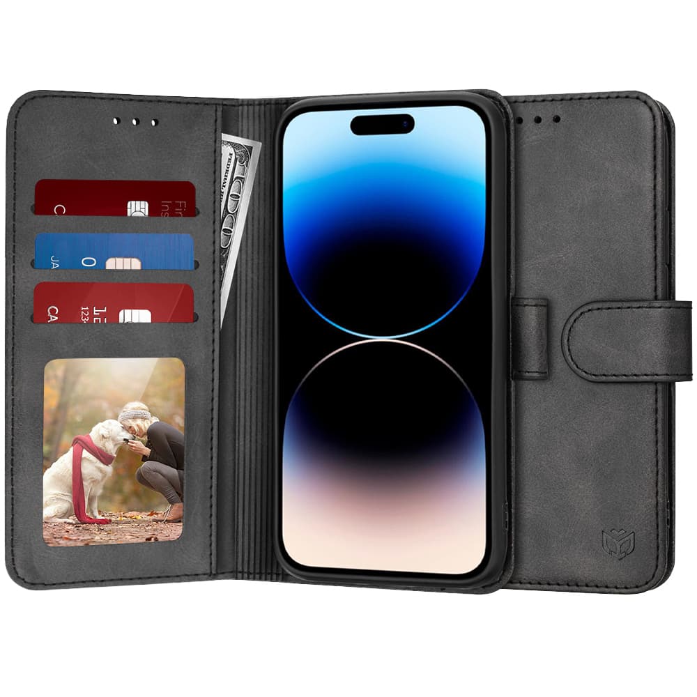 Techsuit Knížkové pouzdro iPhone 14 Pro Černá - náhled 1