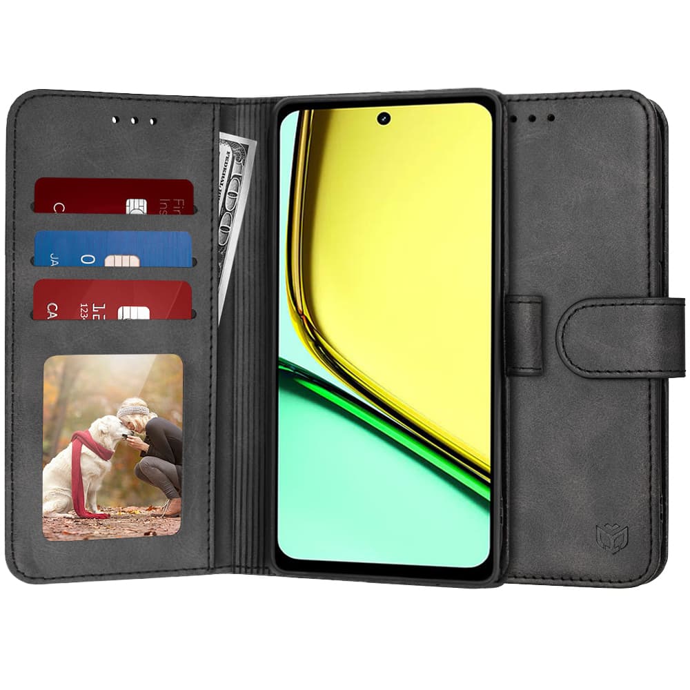 Techsuit Knižkové pouzdro Realme C67 4G Černá - náhled 1