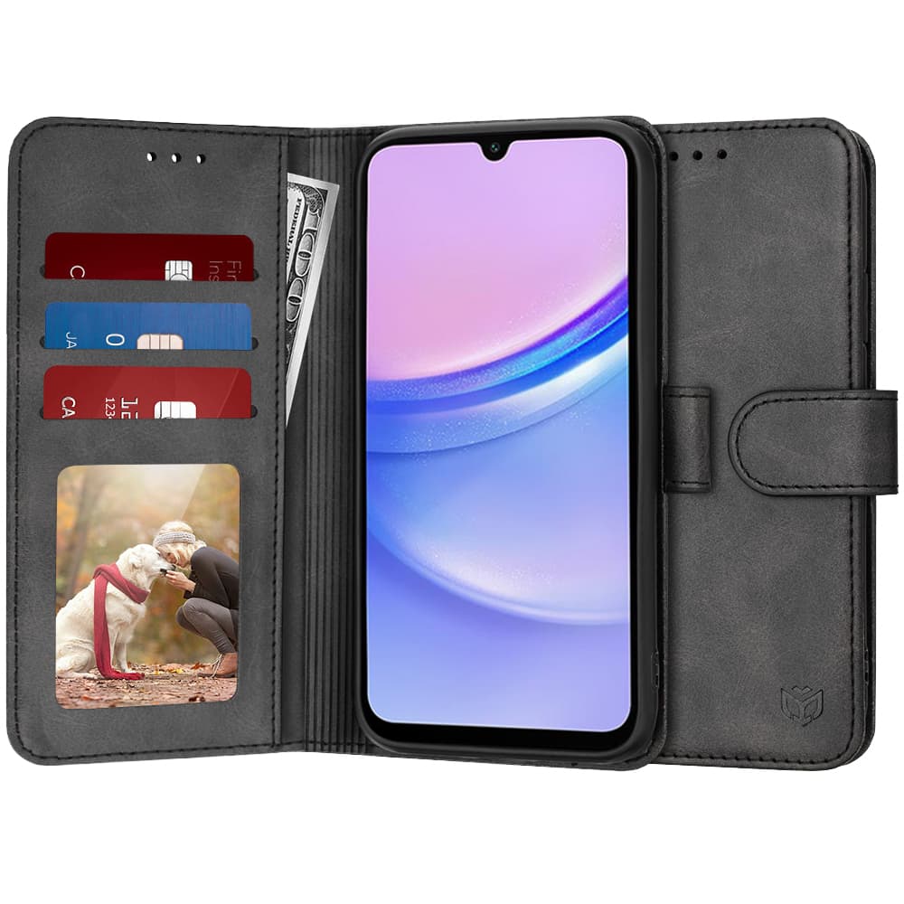 Techsuit Knižkové pouzdro Samsung Galaxy A15 4G A15 5G Černé - náhled 1