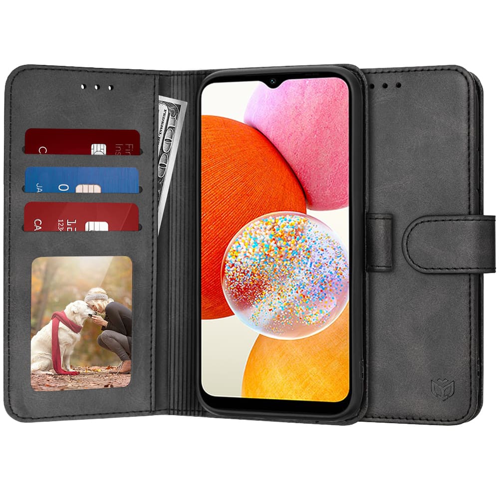 Techsuit Pouzdro Kniha Samsung Galaxy A14 4G A14 5G Černá - náhled 1