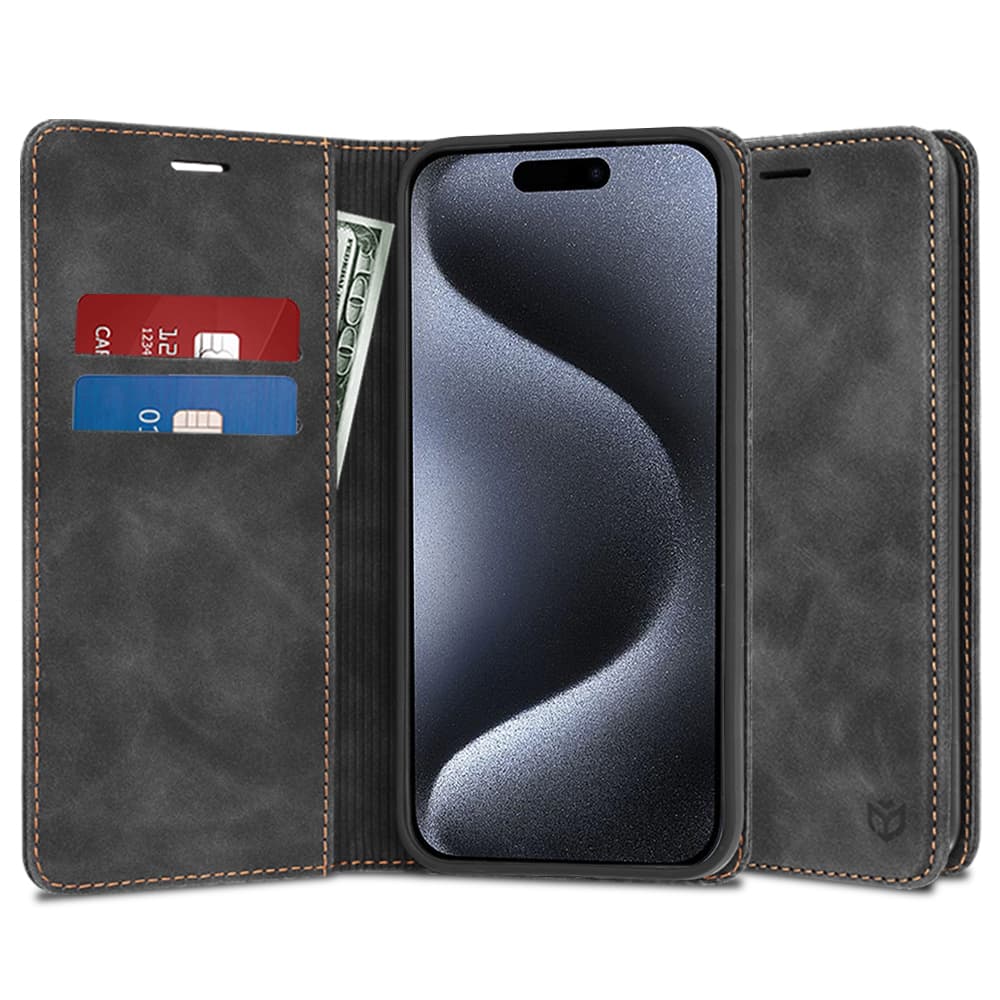 Techsuit Pohodlný kryt iPhone 15 Pro Černý - náhled 1