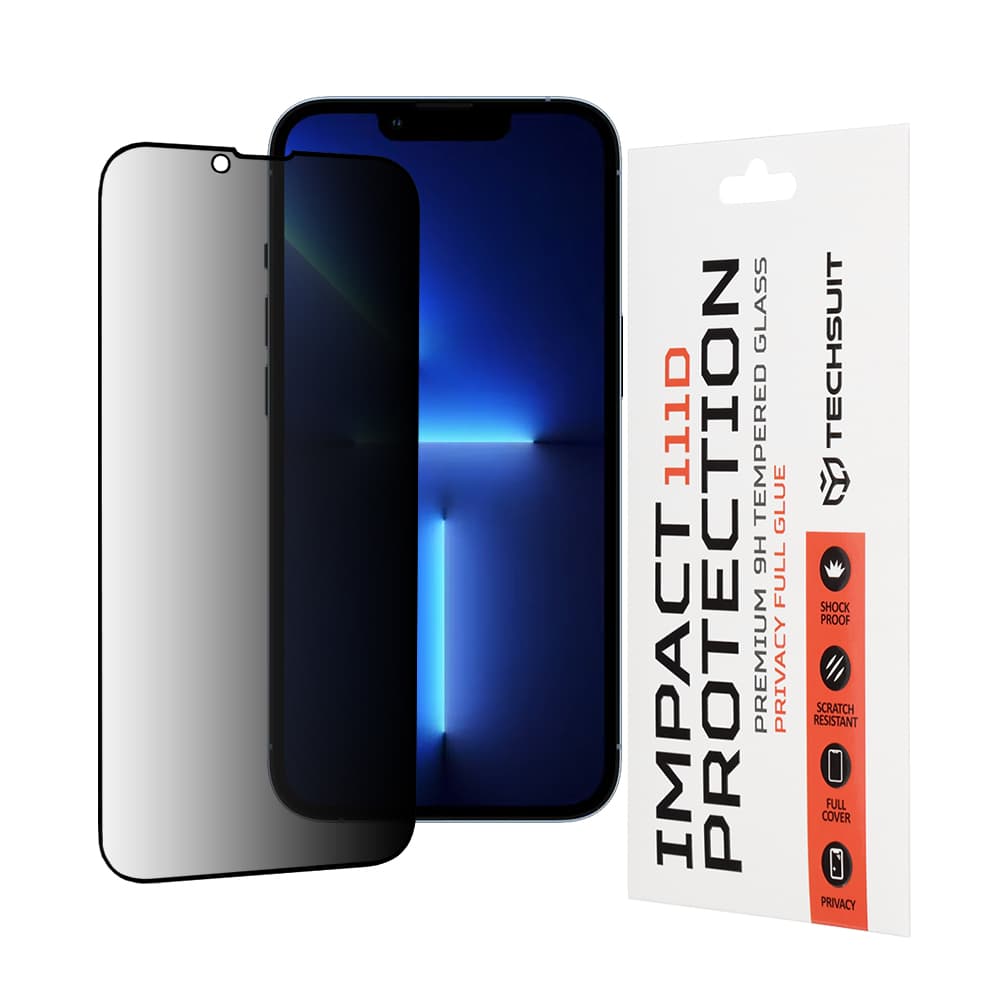 Techsuit 111D Privacy Full Glue iPhone 13 Pro Max 14 Plus Černé - náhled 1