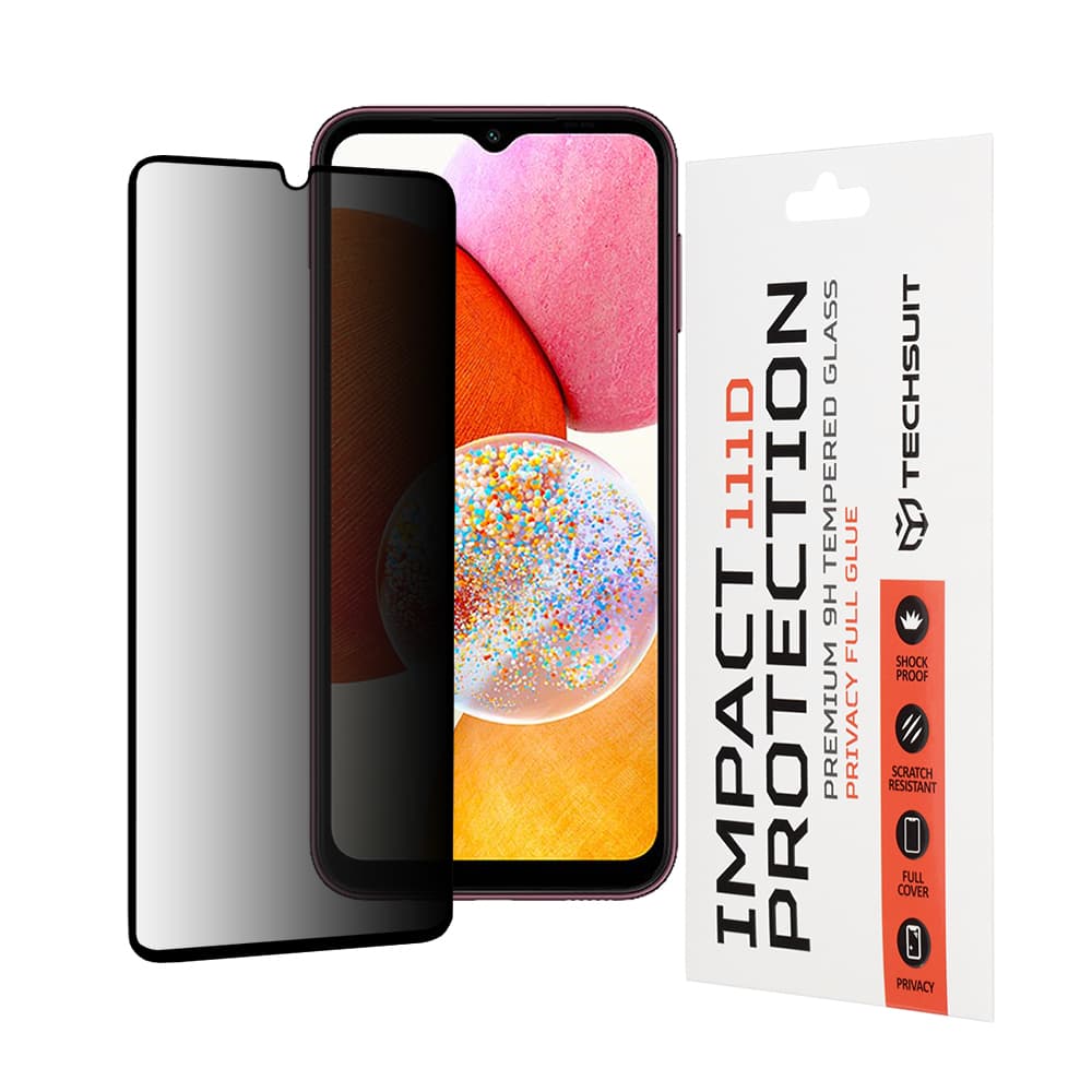 Techsuit 111D Soukromé sklo Samsung Galaxy A14 4G A14 5G Černá - náhled 1