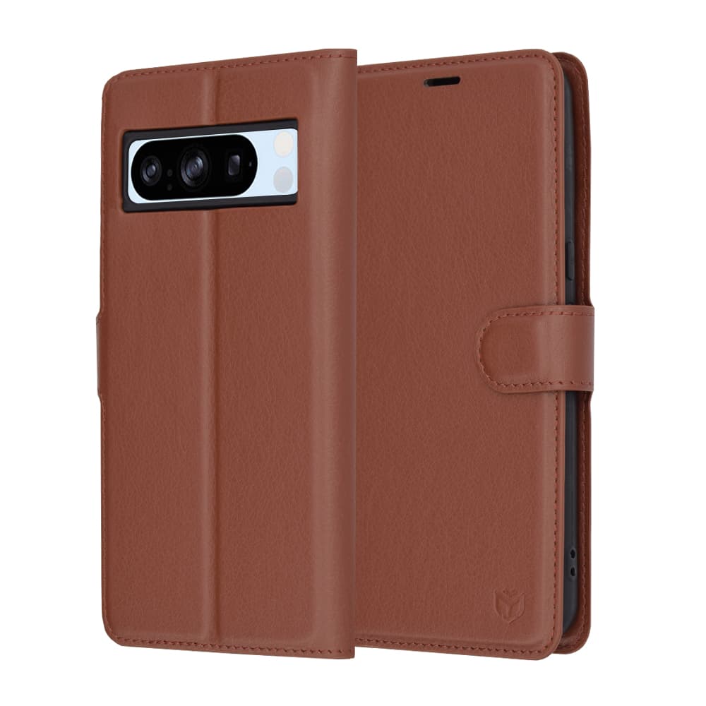 Techsuit Kožené pouzdro Google Pixel 8 Pro Brown - náhled 1