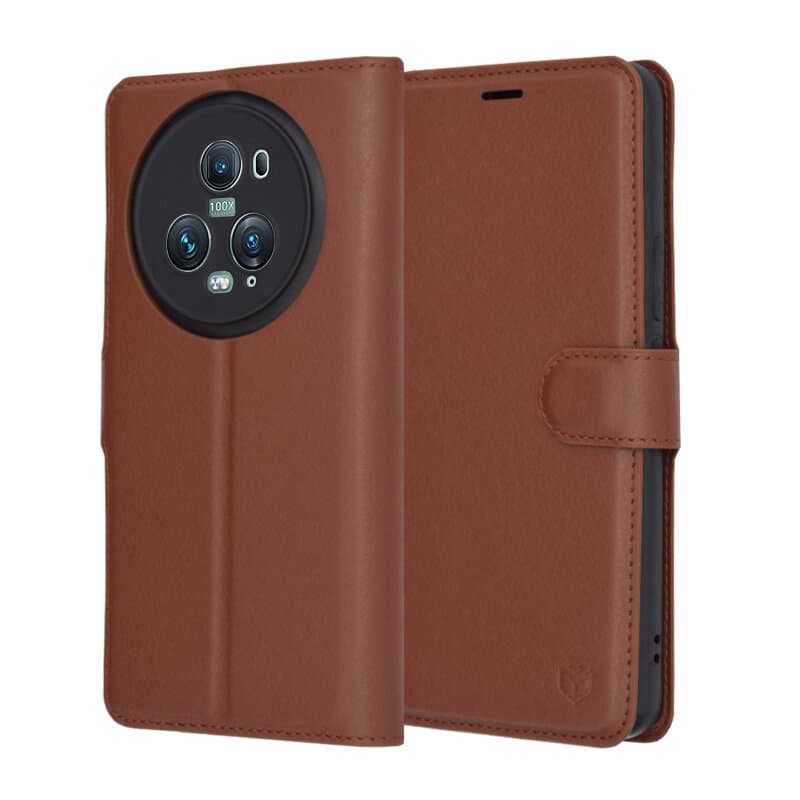 Techsuit Kožené pouzdro Honor Magic5 Pro Hnědý - náhled 1