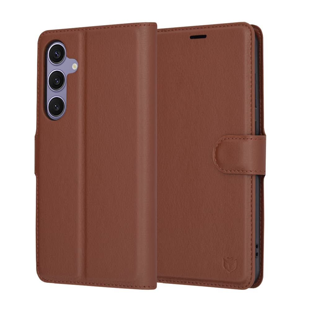 Techsuit Kožené pouzdro Samsung Galaxy S24 Plus Hnědý - náhled 1