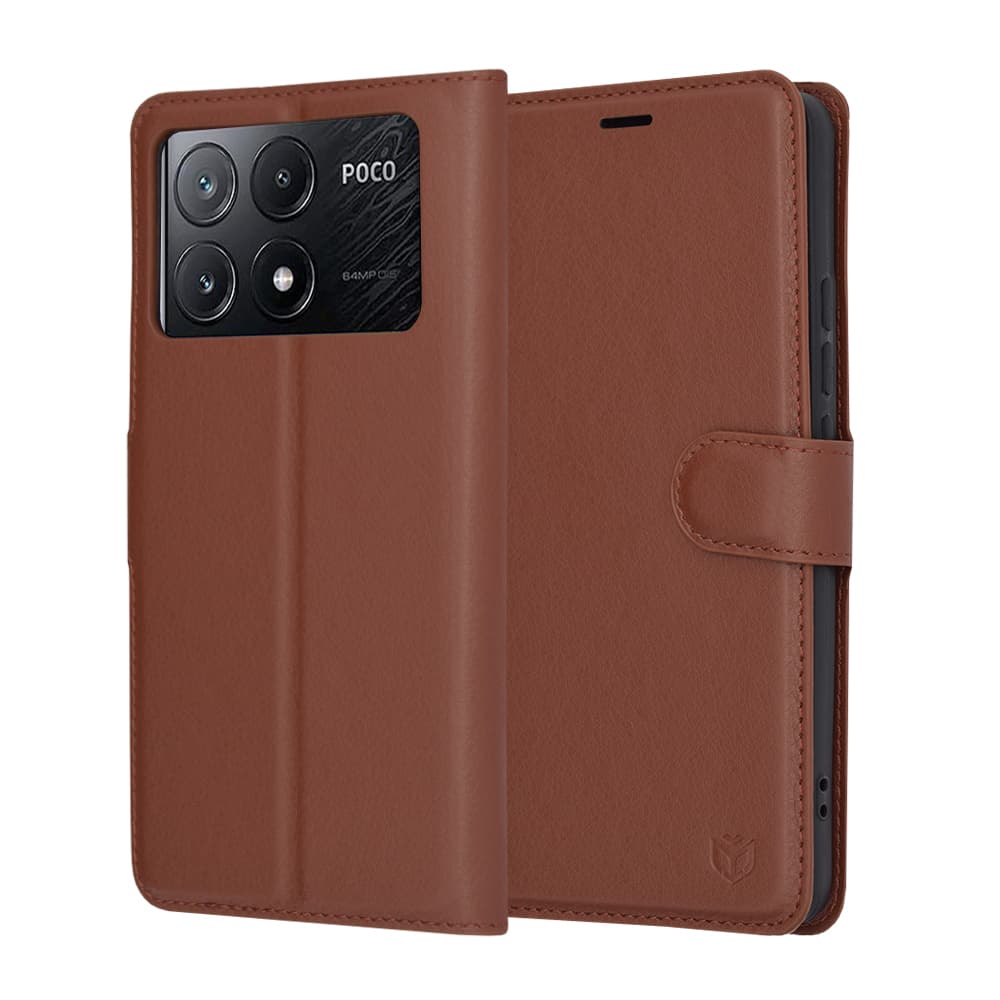 Techsuit Kožené pouzdro Xiaomi Poco X6 Pro Hnědý - náhled 1