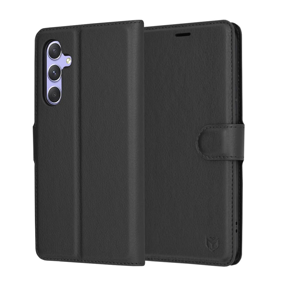 Techsuit Kožené pouzdro Samsung Galaxy A54 Černá - náhled 1