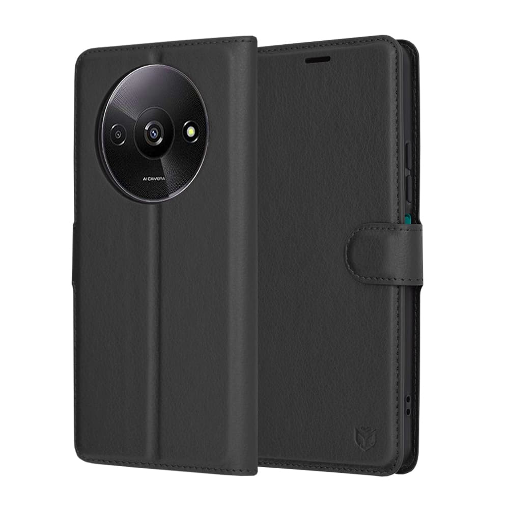 Techsuit Kožené pouzdro Xiaomi Redmi A3 Redmi A3x Černá - náhled 1